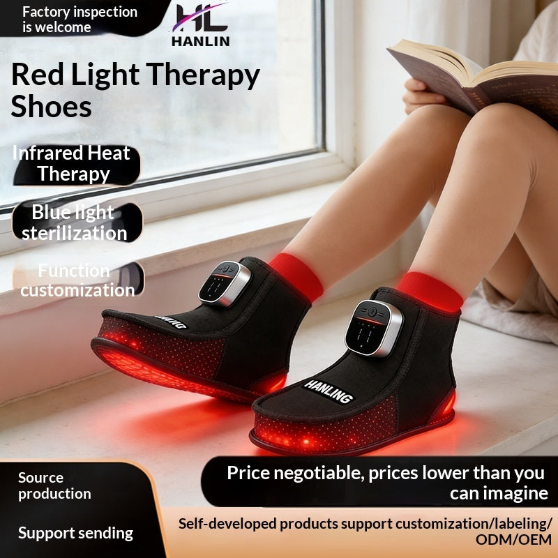 LED Red Light Therapy Shoes Near-Infrared Light Therapy Ankle Care Heated Slippers Smart Blue Light Foot Care Shoe Bags