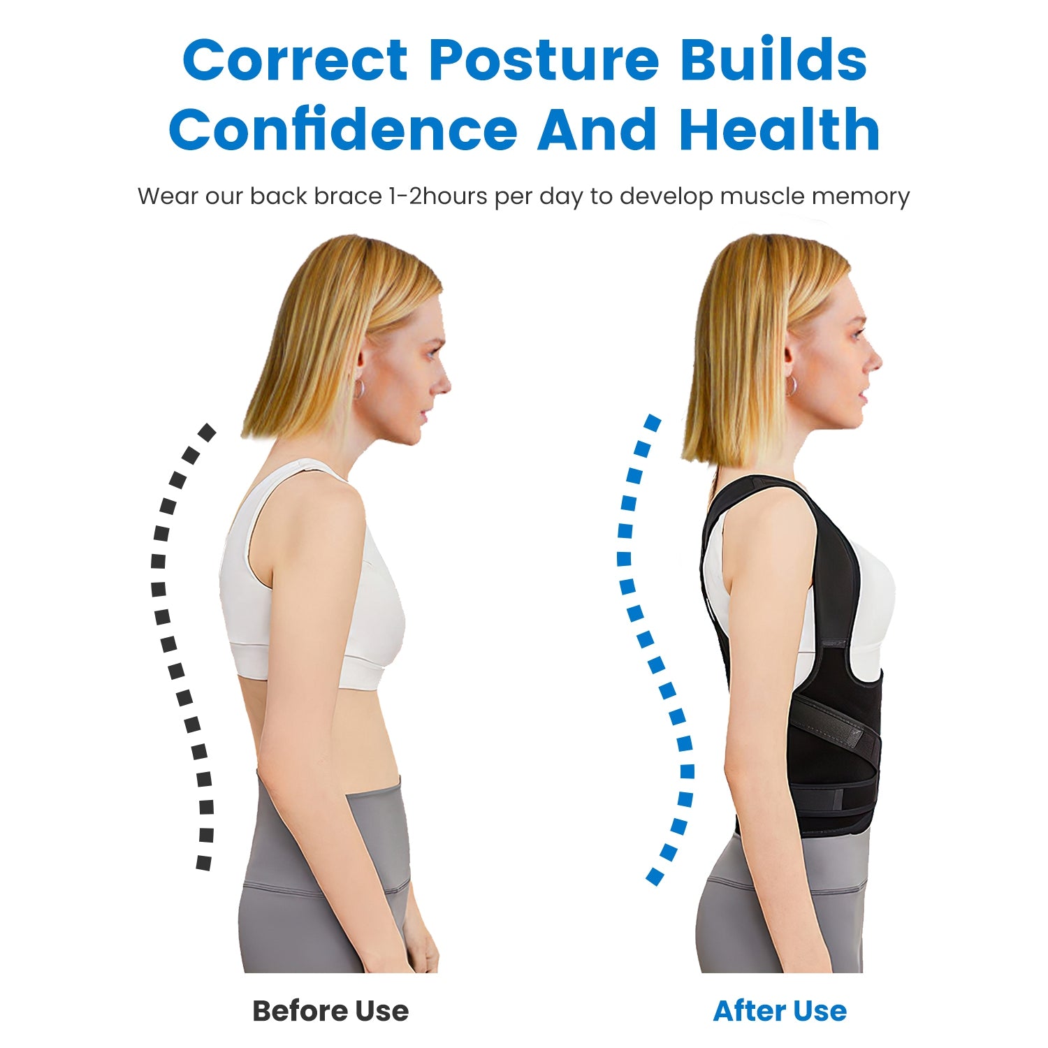 3 Size Options Posture Corrector For Women Men Adjustable Back Brace Posture Trainer Improve Hunchback Slouching Kyphosis Correction Invisible Under Clothes Upper Back Straightener Pain Relief