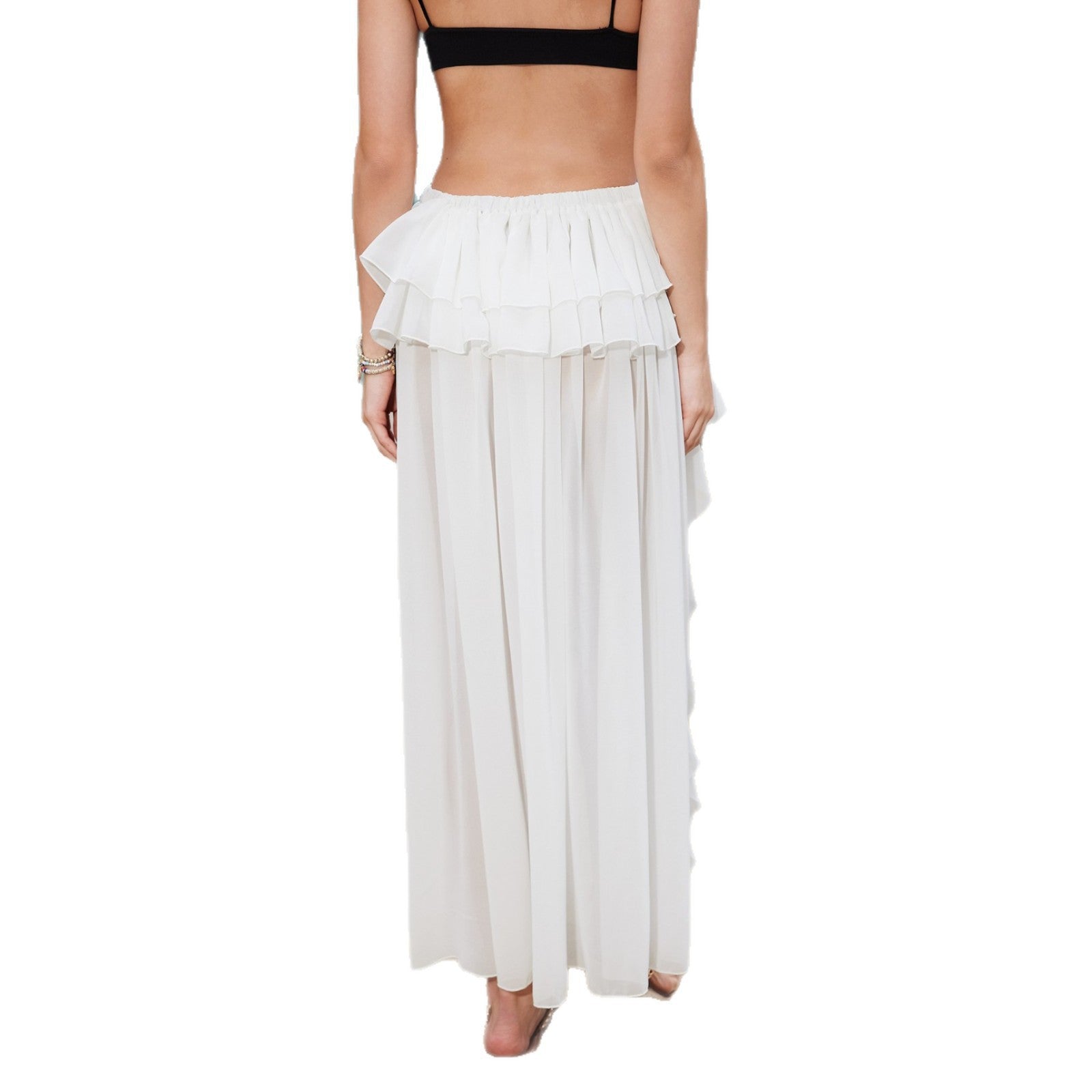 Solid Color Sexy Knitted Beach Cover-up Irregular Skirt