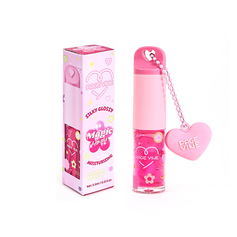 Temperature Change Water Light Lip Lacquer Love Pendant Moisturizing Lip Gloss