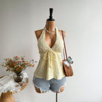 European And American-style Womens Solid-color Halter Strap