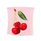 Summer European And American Style Cherry Printed Nylon Bandeau Sling Top