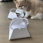 Adjustable pet cat bowl