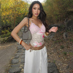 Women's Sexy Strap Short Lace Trim Top