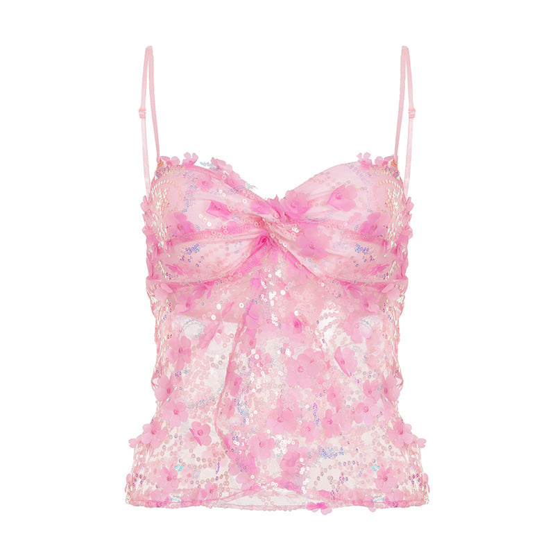 Summer New Dopamine Personality Mesh Sequin Sling