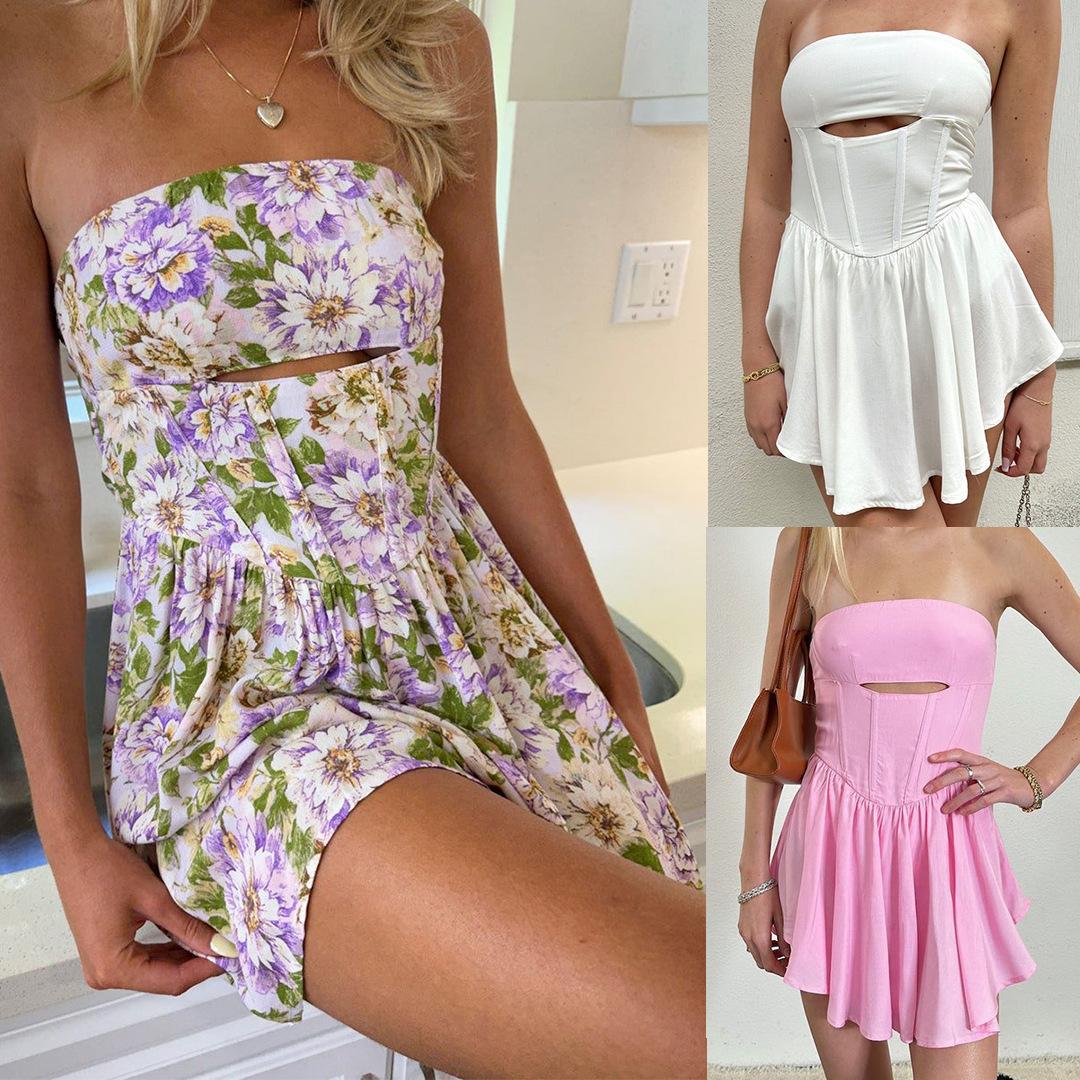 Off-the-shoulder Strapless Asymmetrical Cutout Dress