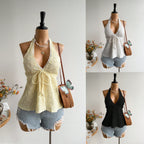 European And American-style Womens Solid-color Halter Strap