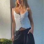 Lace Satin Sweet Slim Fit Small Slip Top 3403