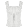 European And American Girls Style Lace White Slimming Top