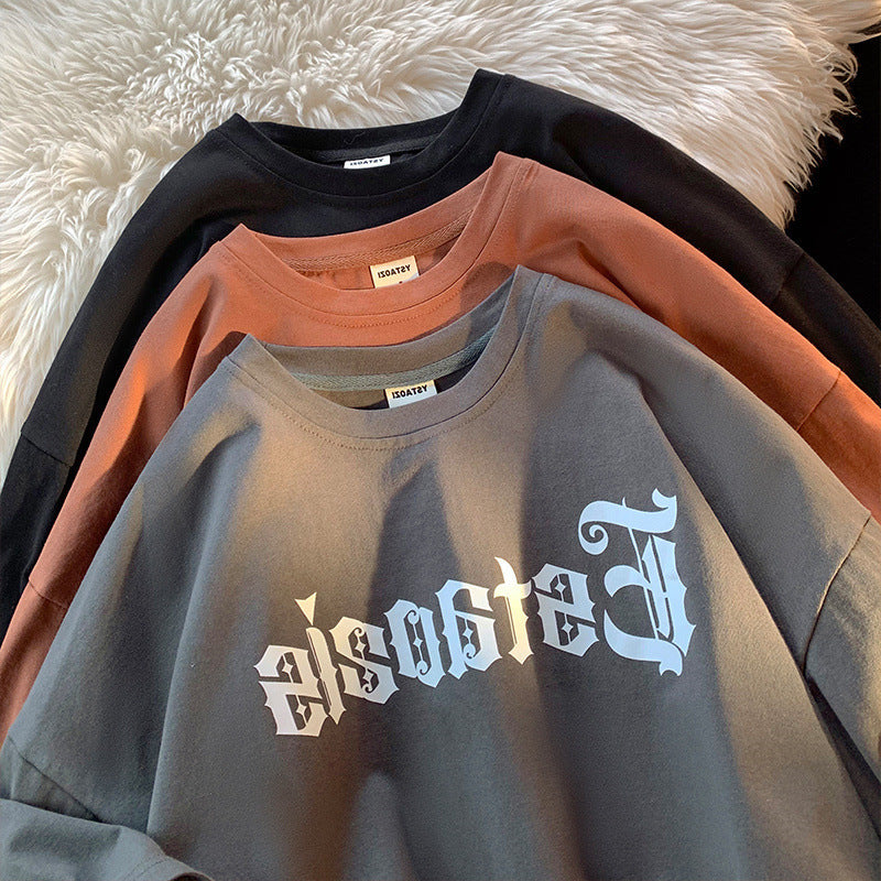 Womens Relaxed-fit Retro Casual Short-sleeve Top