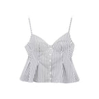 Single-breasted Wide Pleated Skirt Hem Slim Short Women's Vest