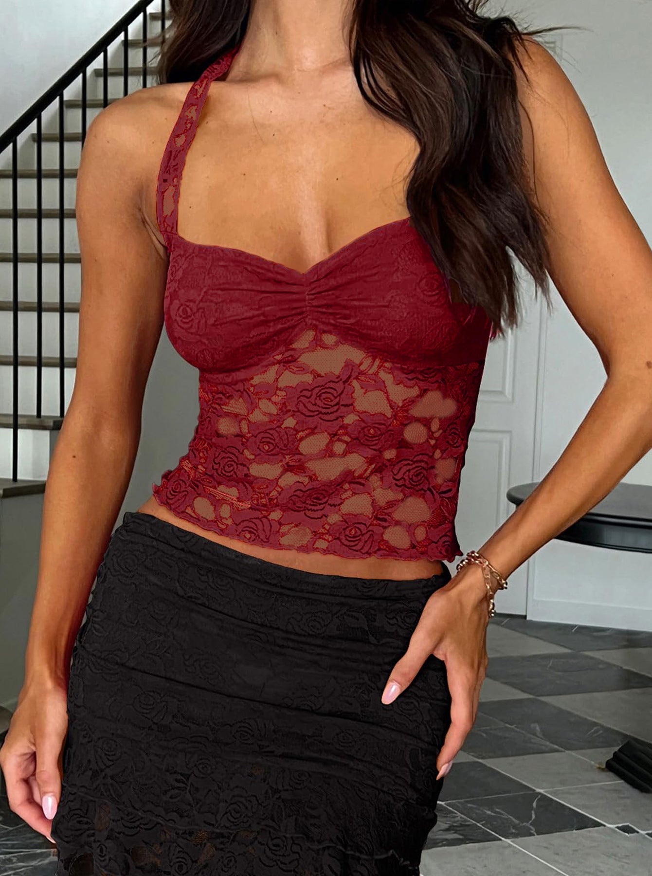 Hollow Women's Lace Suspender Sexy And Cute