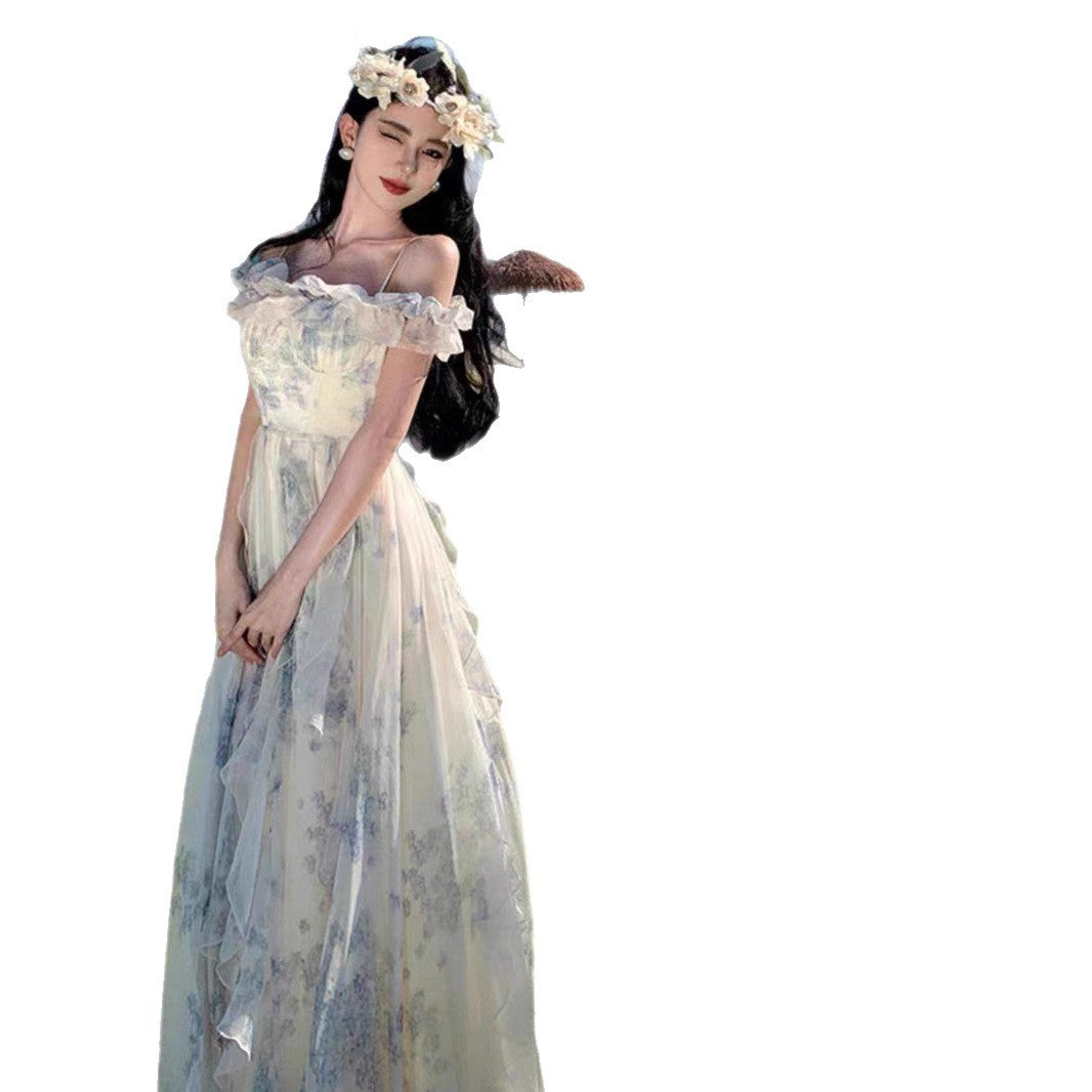 Beach-Ready Strappy French Ruffle Beach Dress