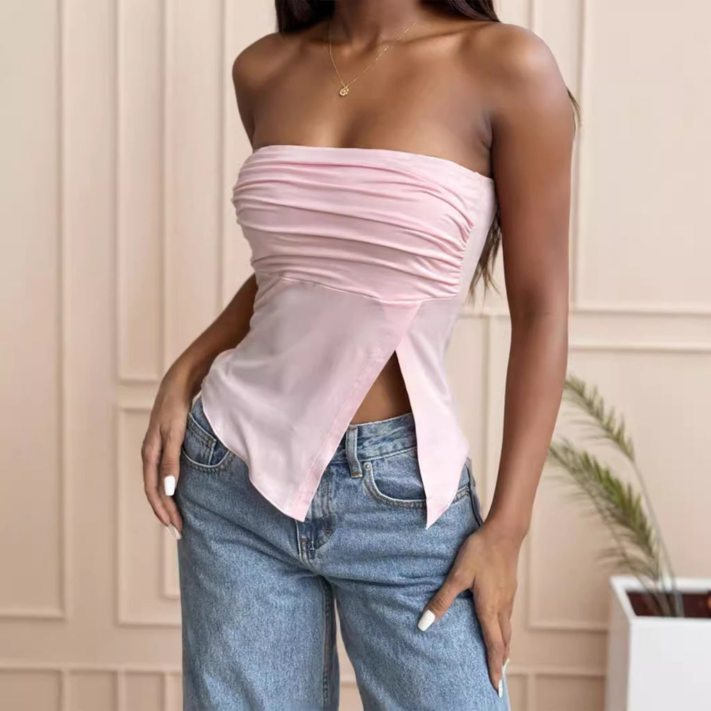 Tube Top Outer Wear Summer Sleeveless Vest Female Irregular Tank-top