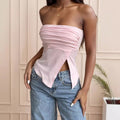 Tube Top Outer Wear Summer Sleeveless Vest Female Irregular Tank-top