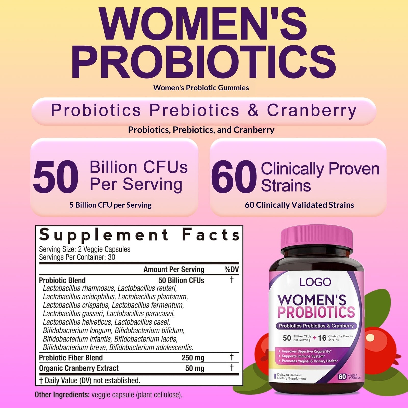 Probiotic Capsules Vegan Probiotics For Women