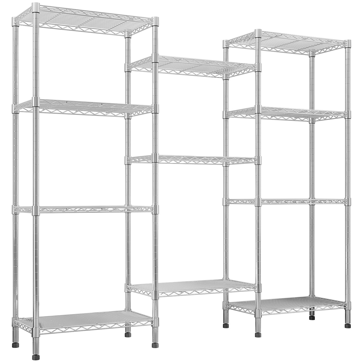 62.9''W Adjustable Storage Shelves NSF Wire Shelving Unit Multiple Rows Shelving For Storage Rack Shelves For Storage Heavy Duty Garage Shelf Pantry Shelves Kitchen Shelving,