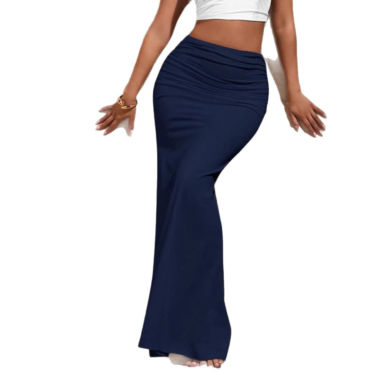 Womens Stylish Figure-hugging Mermaid Pleated Skirt