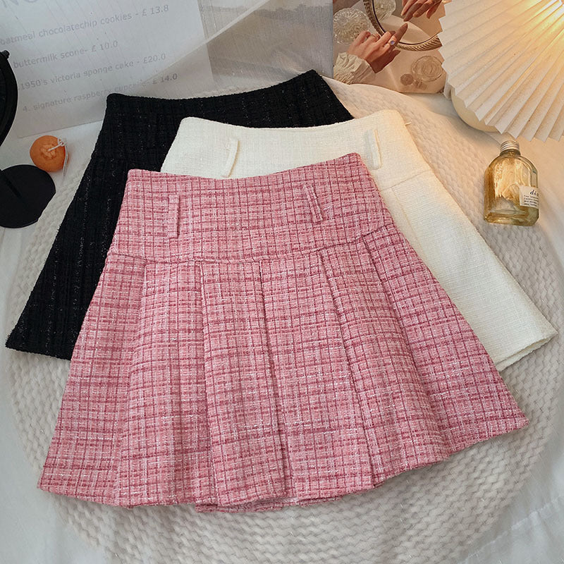 Chanel-style High-waisted Skirt With Belt