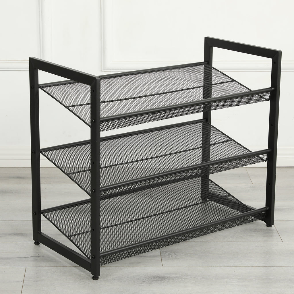 3-Tier Adjustable Shoe Rack, Freestanding Shoe Storage Organizer With Storage Shelves Suitable For Front Door Entrance, Entryway