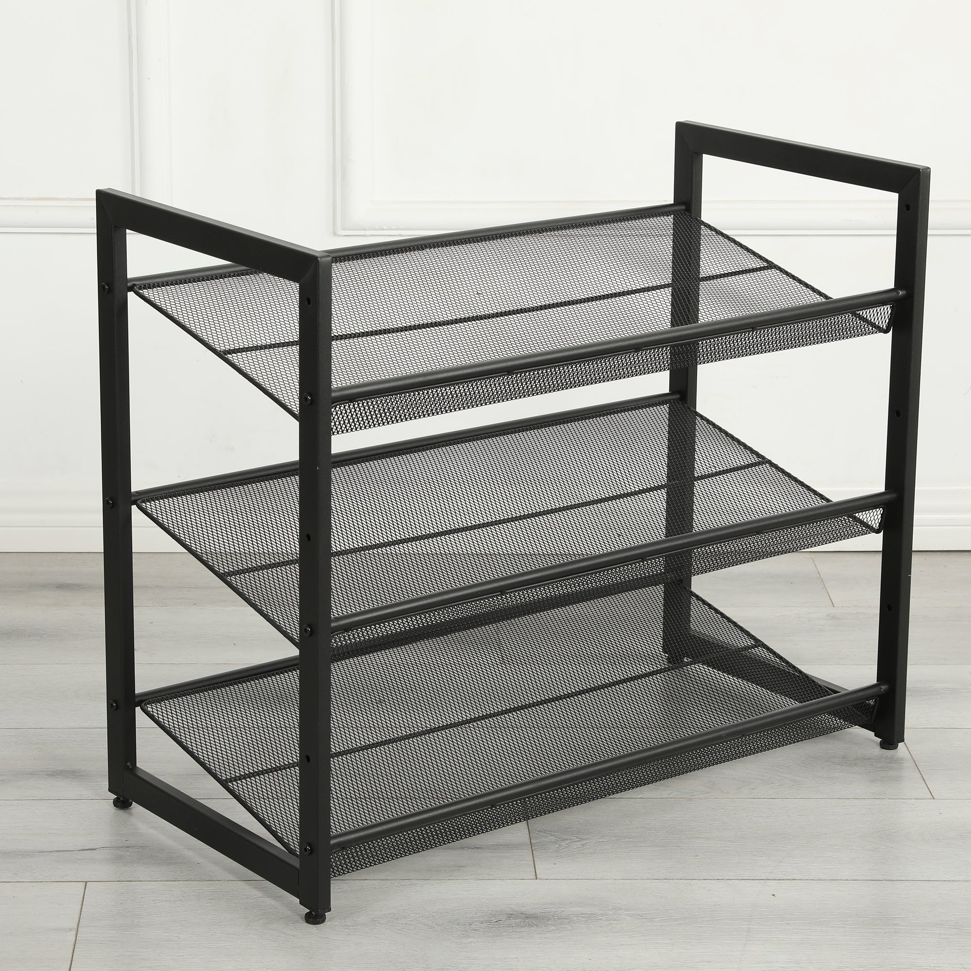 3-Tier Adjustable Shoe Rack, Freestanding Shoe Storage Organizer With Storage Shelves Suitable For Front Door Entrance, Entryway