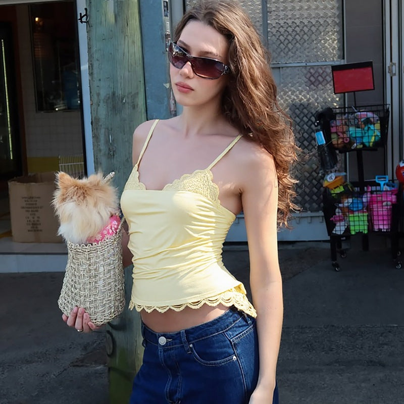 Sexy V-neck Lace Lace Spaghetti-strap Top