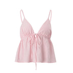 Low-cut Backless Lace-up Hot Girl Vest