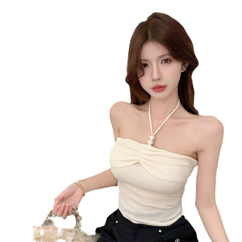 French Halter Sexy Tube Top Strappy Vest Autumn Pure Desire