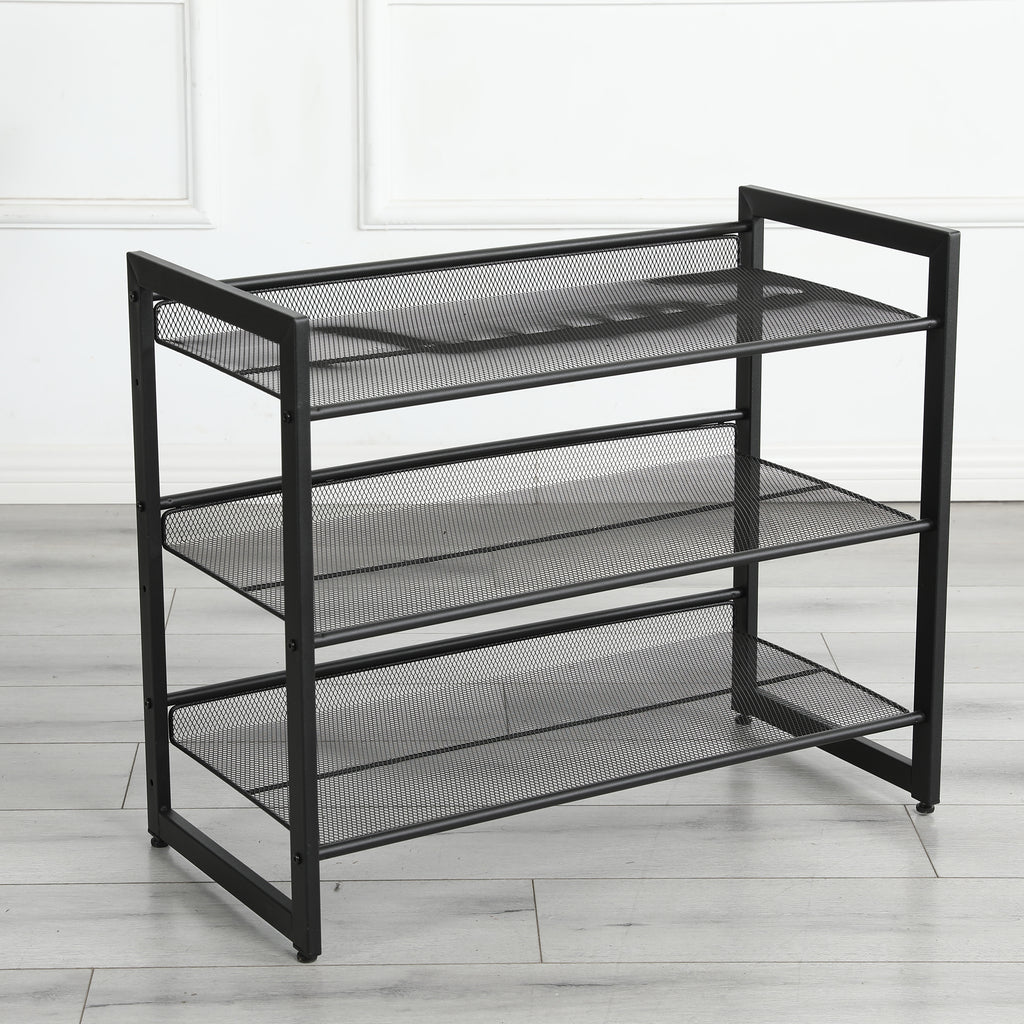 3-Tier Adjustable Shoe Rack, Freestanding Shoe Storage Organizer With Storage Shelves Suitable For Front Door Entrance, Entryway
