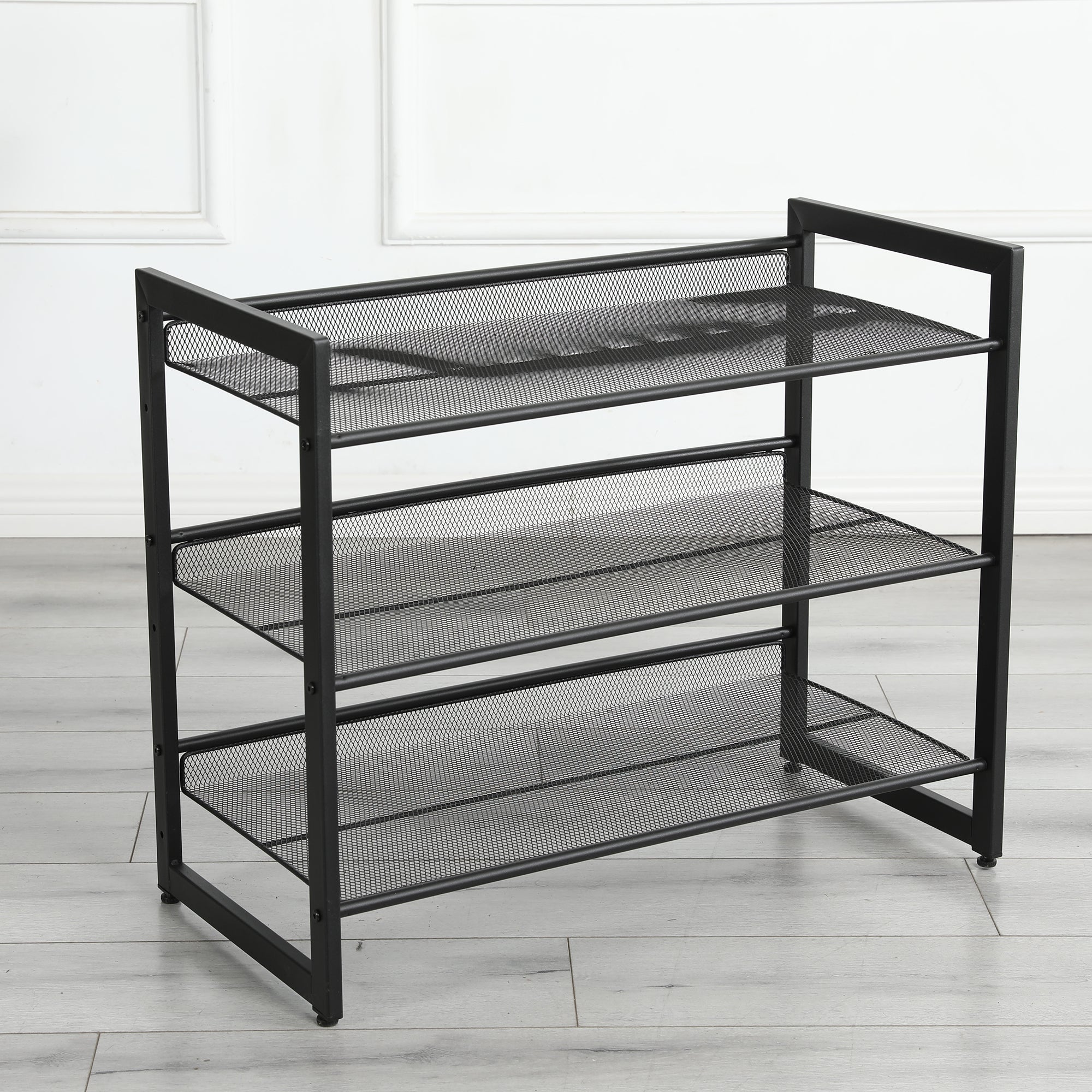 3-Tier Adjustable Shoe Rack, Freestanding Shoe Storage Organizer With Storage Shelves Suitable For Front Door Entrance, Entryway