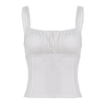 Women's Cropped Tank Top With Straps Solid-color Top