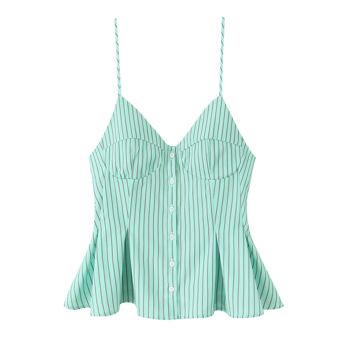 Single-breasted Wide Pleated Skirt Hem Slim Short Women's Vest