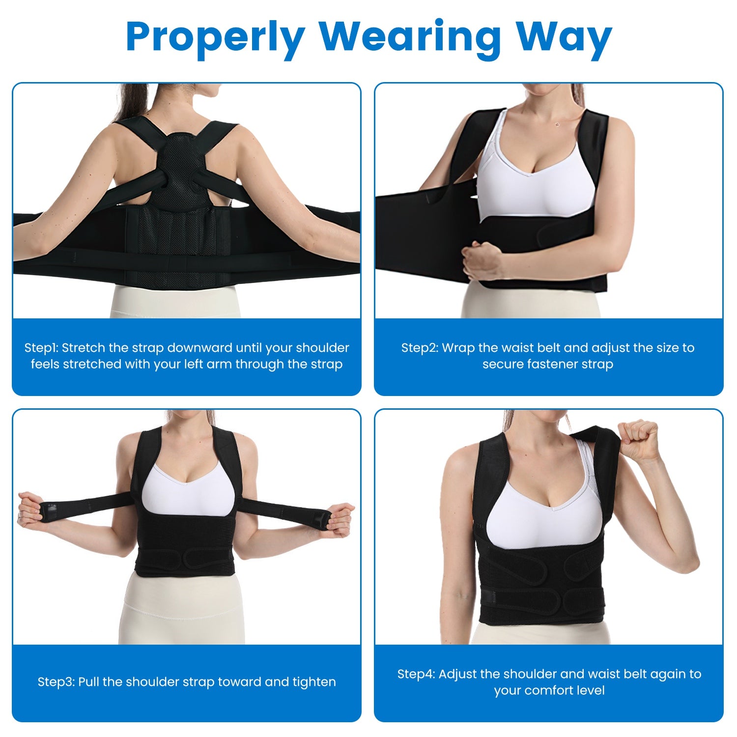 3 Size Options Posture Corrector For Women Men Adjustable Back Brace Posture Trainer Improve Hunchback Slouching Kyphosis Correction Invisible Under Clothes Upper Back Straightener Pain Relief