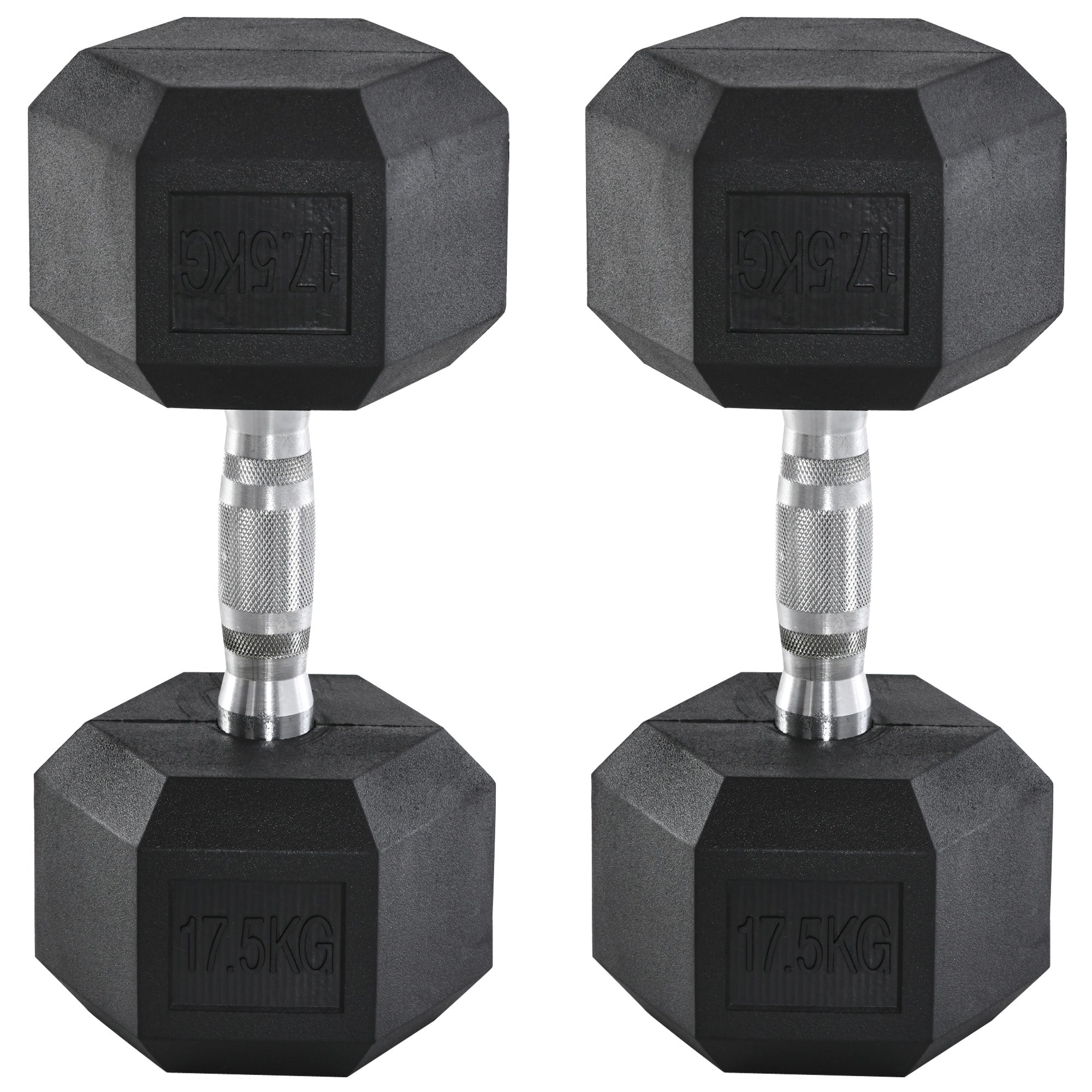 2x17.5kg Rubber Hex Dumbbell Portable Hand Weights Dumbbell Home Gym Workout Fitness Hand Dumbbell