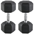 2x17.5kg Rubber Hex Dumbbell Portable Hand Weights Dumbbell Home Gym Workout Fitness Hand Dumbbell