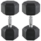 2x17.5kg Rubber Hex Dumbbell Portable Hand Weights Dumbbell Home Gym Workout Fitness Hand Dumbbell