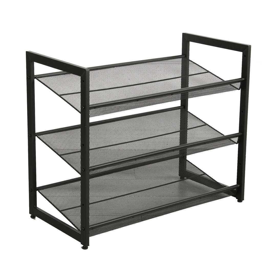3-Tier Adjustable Shoe Rack, Freestanding Shoe Storage Organizer With Storage Shelves Suitable For Front Door Entrance, Entryway