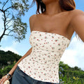 Women's Fashion Short Floral Bustier Top