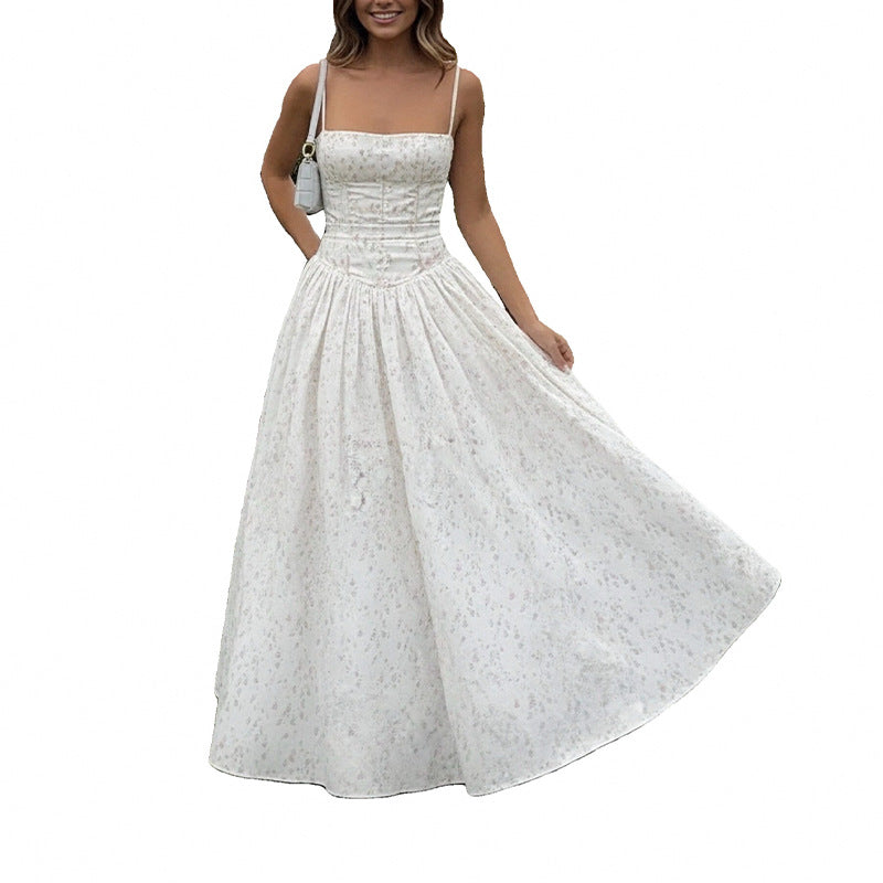 Womens French-style Cinched Slimming A-line Slip Dress