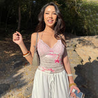 Women's Sexy Strap Short Lace Trim Top