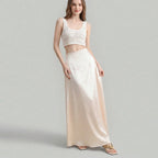 Women's Elegant Satin Loose Straight Skirt