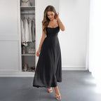 French Elegant Small Sling Solid Color Senior Dress Women